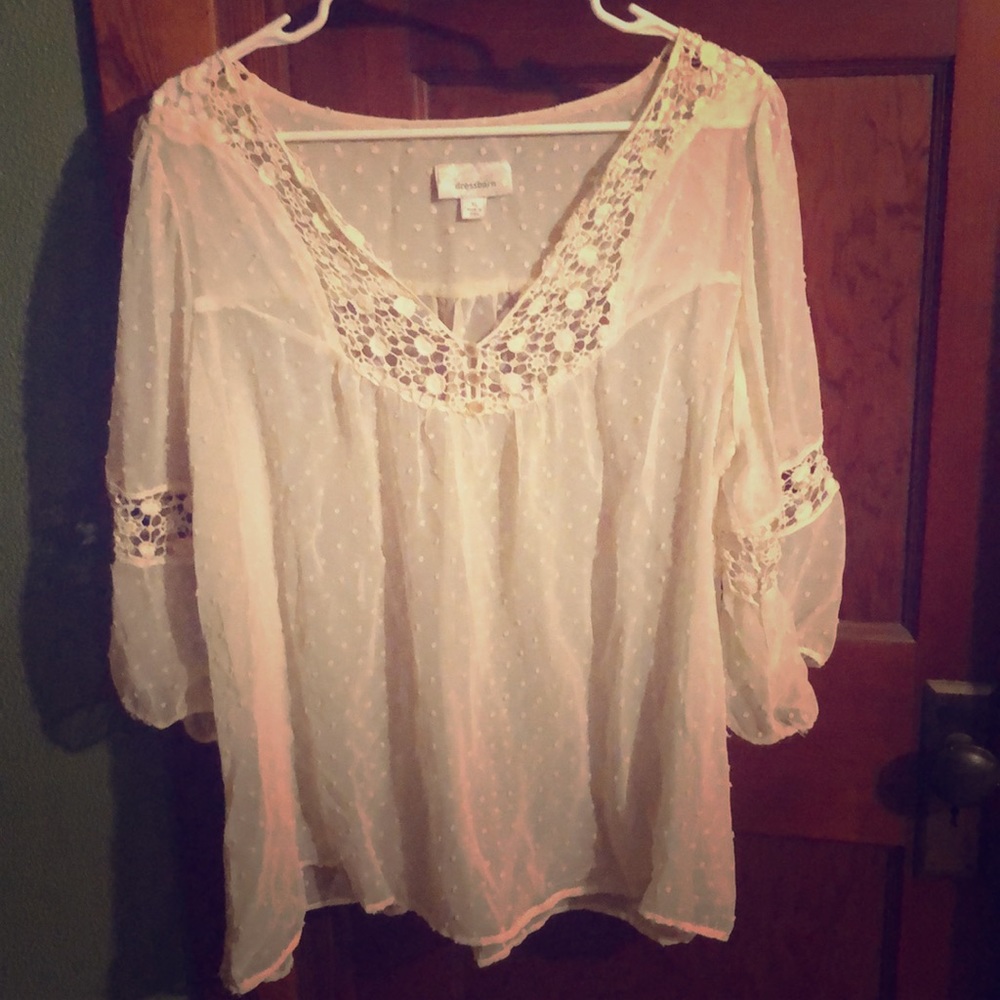 🕊 Cream Sheer Blouse 🕊